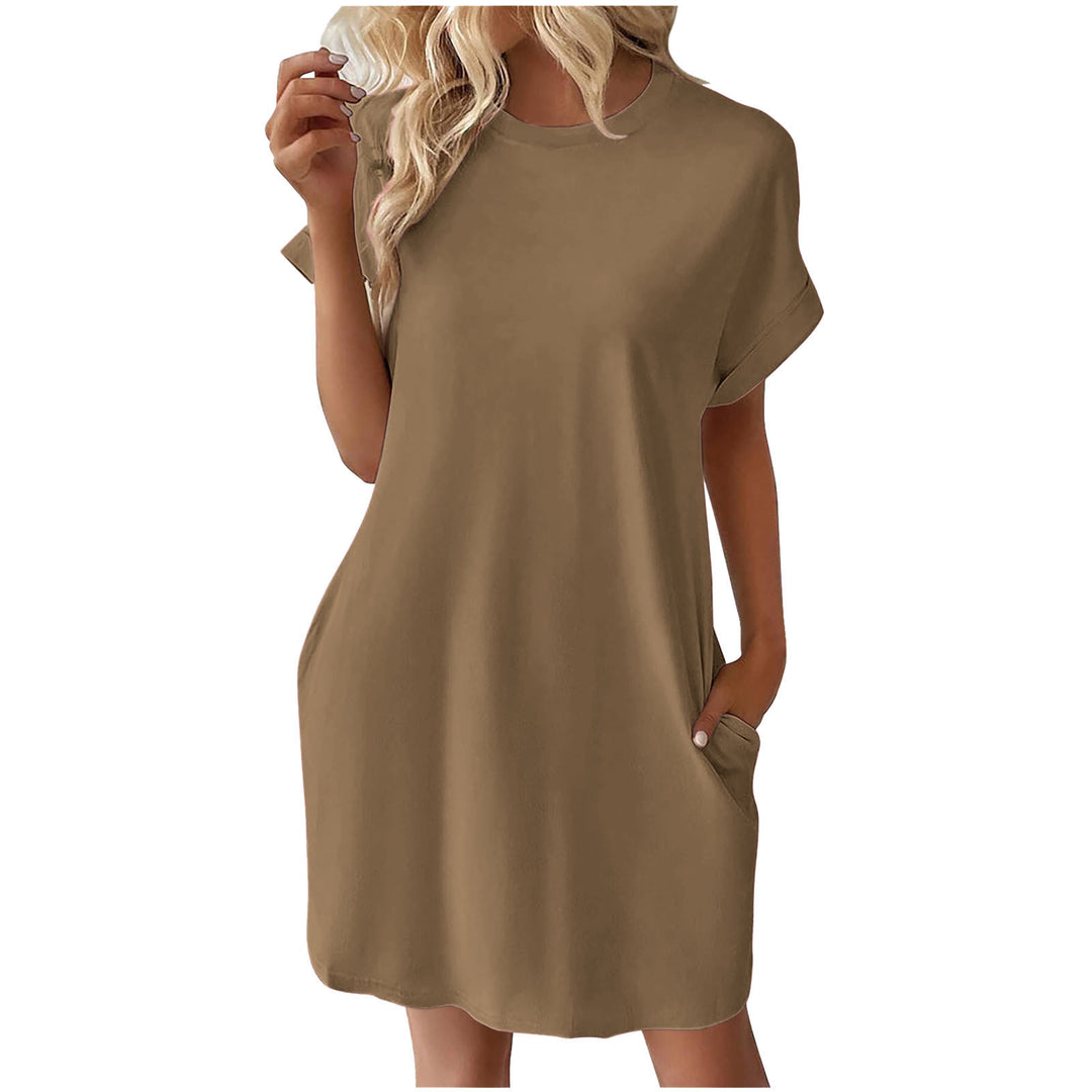 Dame afslappet lomme T-shirt kjole Stilla