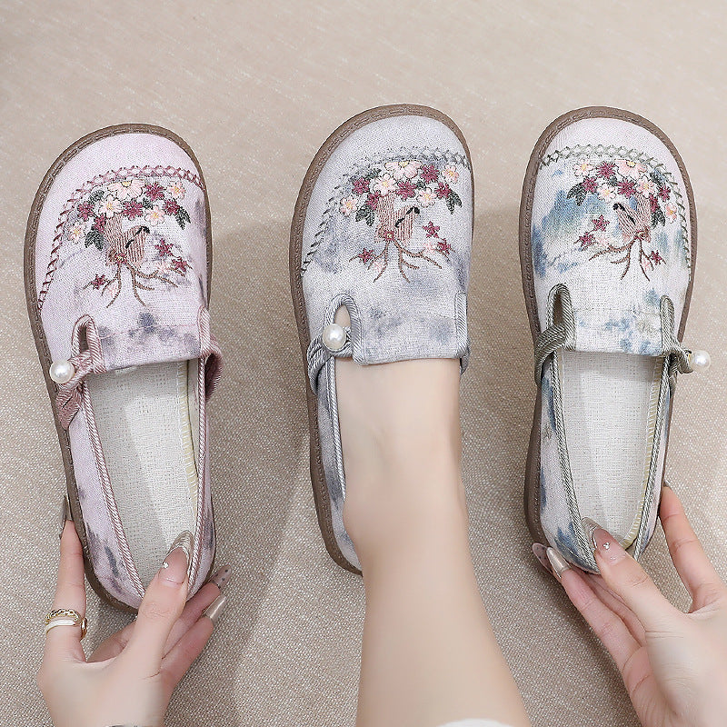 Femme broderet afslappet slippers Stilla