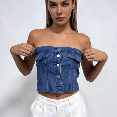 Dame Jeans Bustier Top Skovae