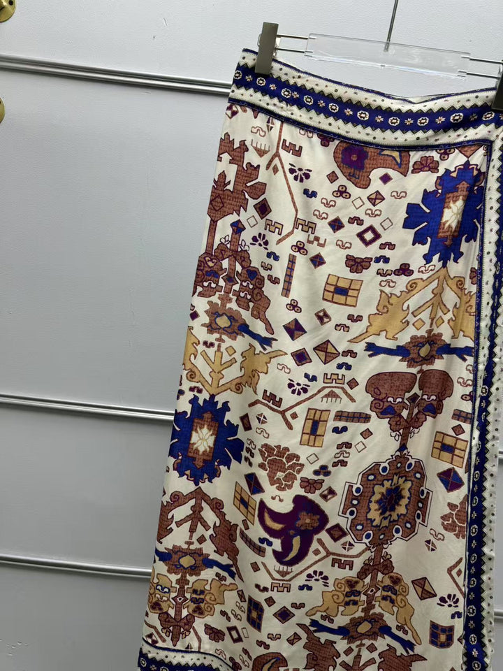 Dame Maxiskørt med kunstnerisk broderi og elegant kant Stilla