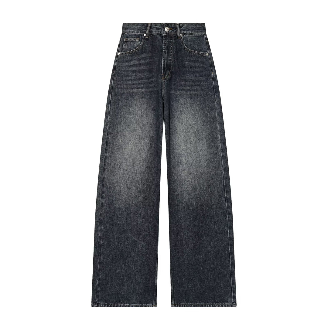 Dame Vintage Højtalje Bredbenede Jeans med autentisk Denim Skovae