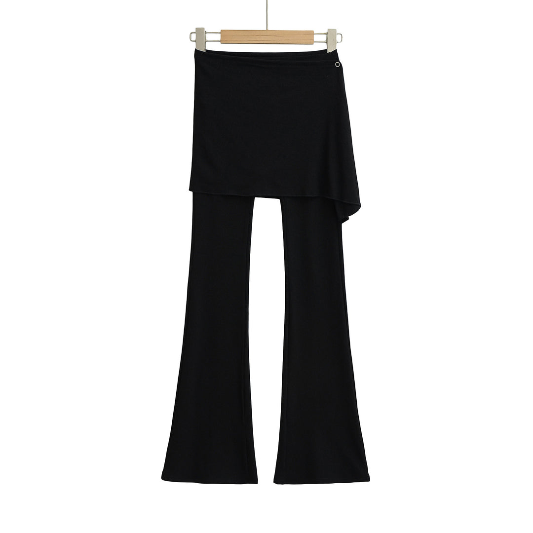 Dame Flared-Leggings med trendy indpakningsdesign og komfortabel bund Stilla