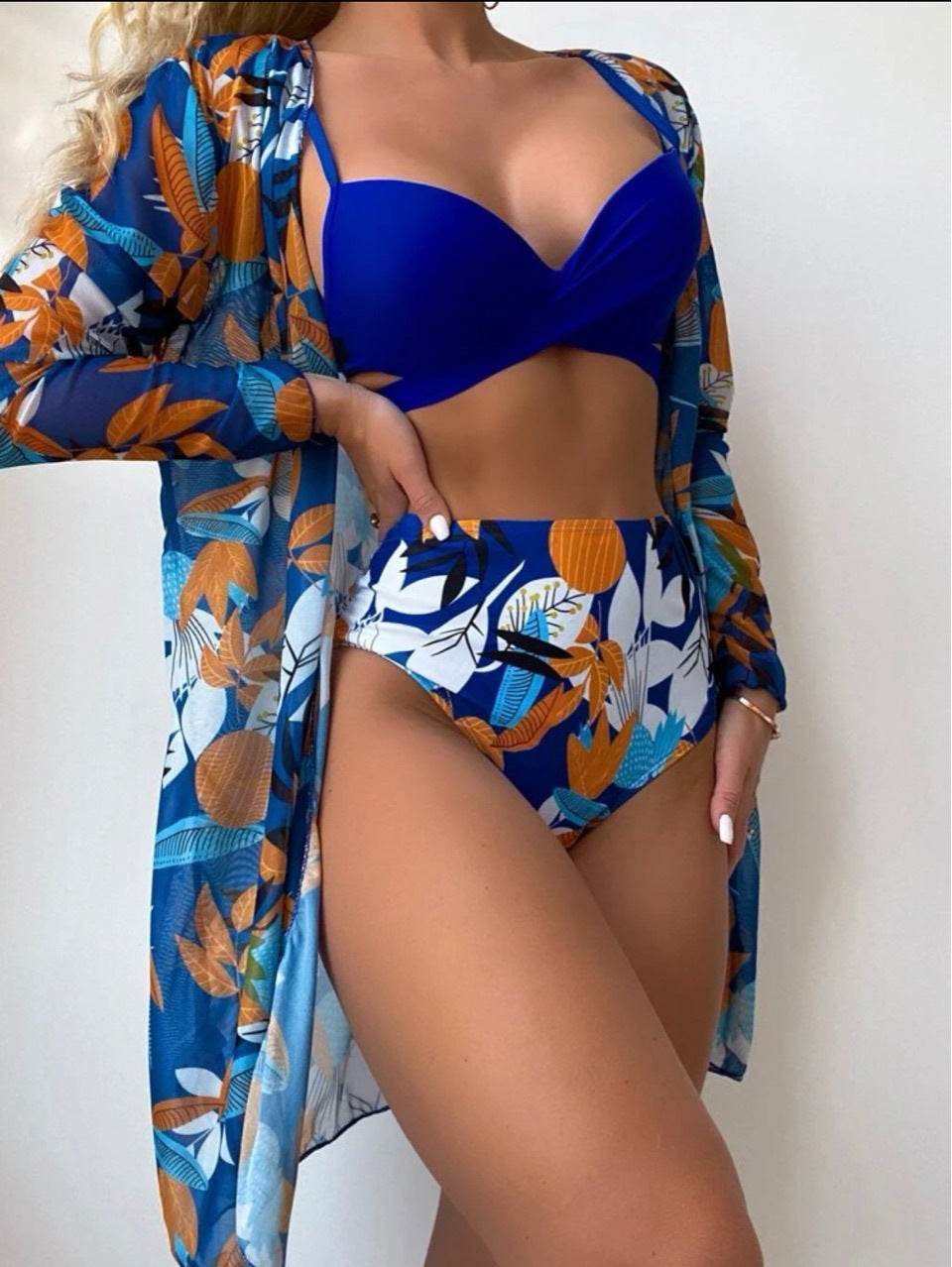 Dame BADMODE med blomstret overtræk Skovae