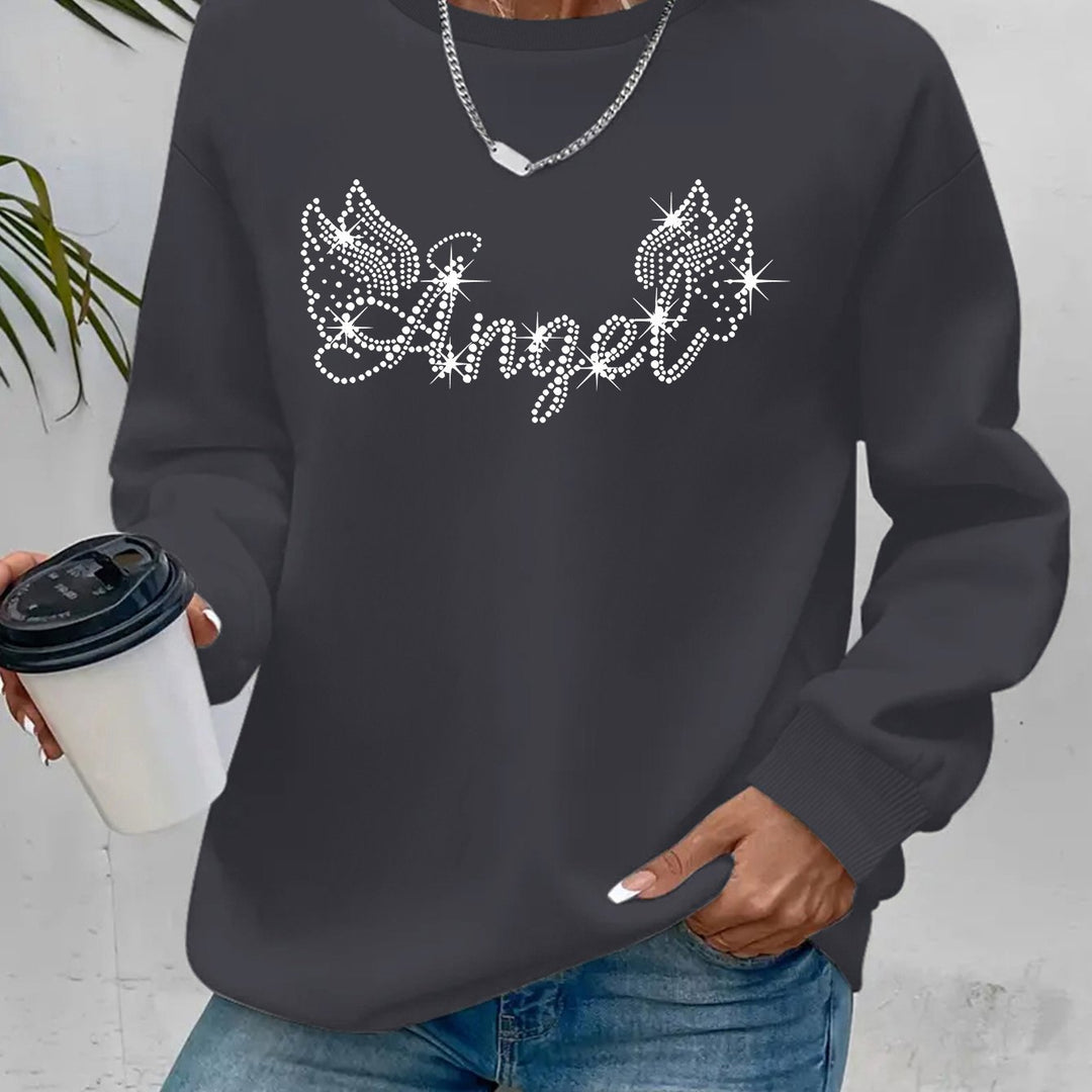 Kvinder sweatshirt med glitrende print og afslappet pasform Stilla