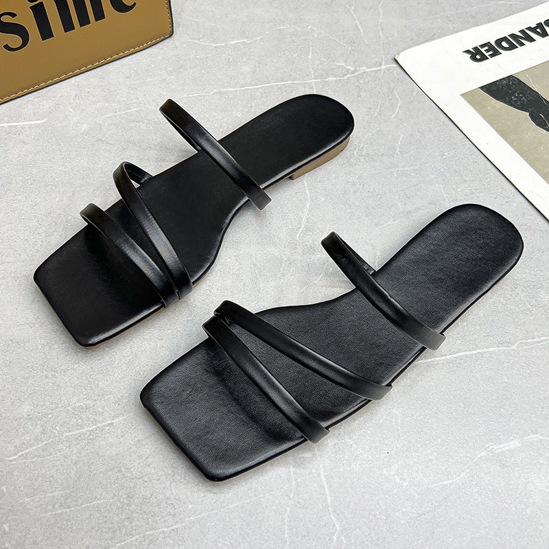 Dame remsandaler med elegant minimalisme og komfortabelt fodseng Stilla
