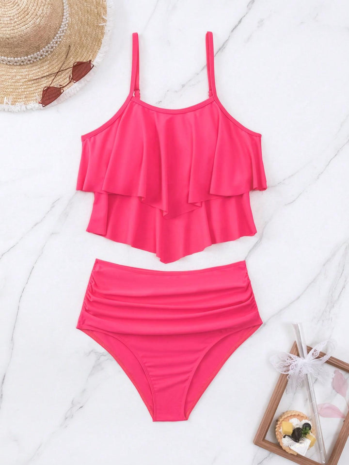 Dame bikini sæt med voluminøst flæse design Skovae
