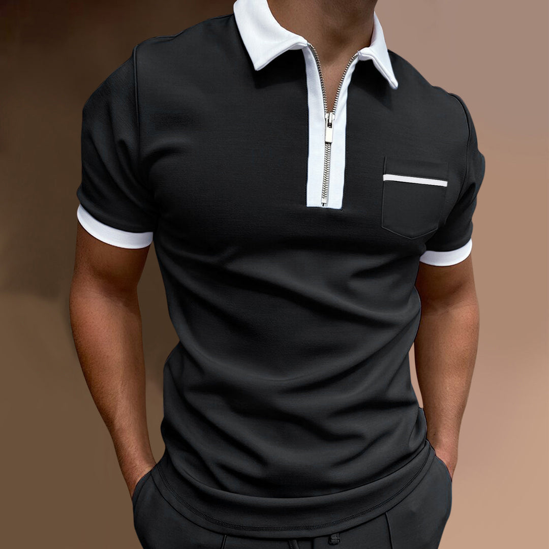 Herre Zip-Front Stilfuld Poloshirt Stilla