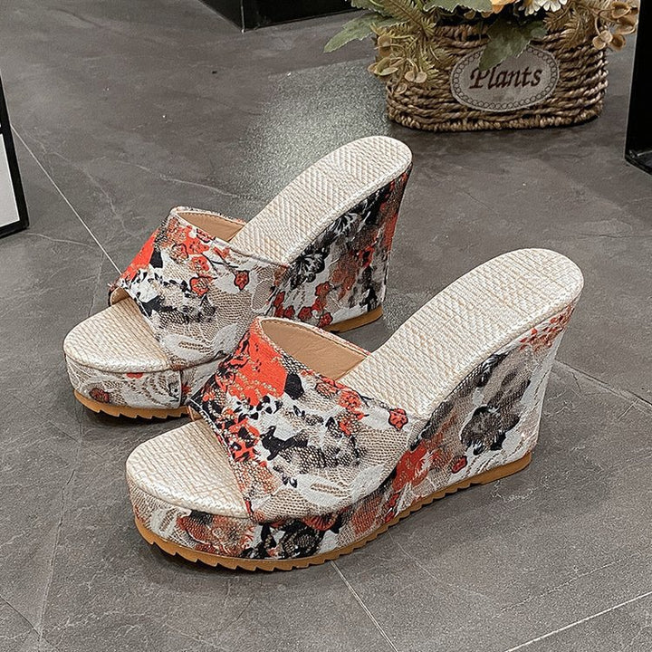 Dame Wedge-sandaler med blomsterdesign og komfortabelt sål Stilla
