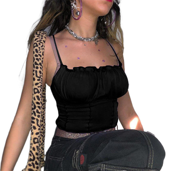 Femme Raffung Crop Top med justerbare stropper Stilla