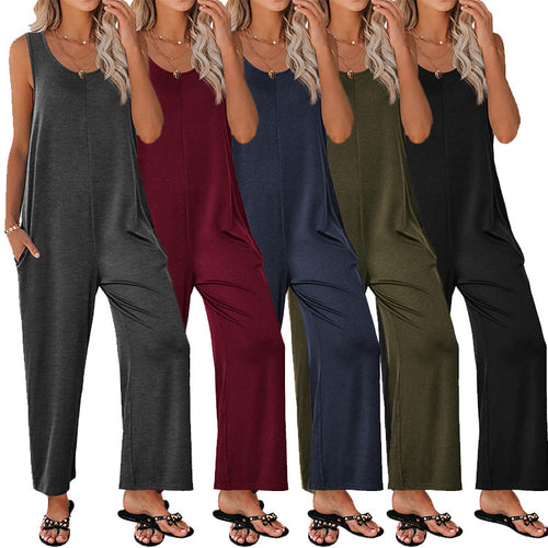 Dame Casual Jumpsuit med vide ben og praktiske lommer Stilla