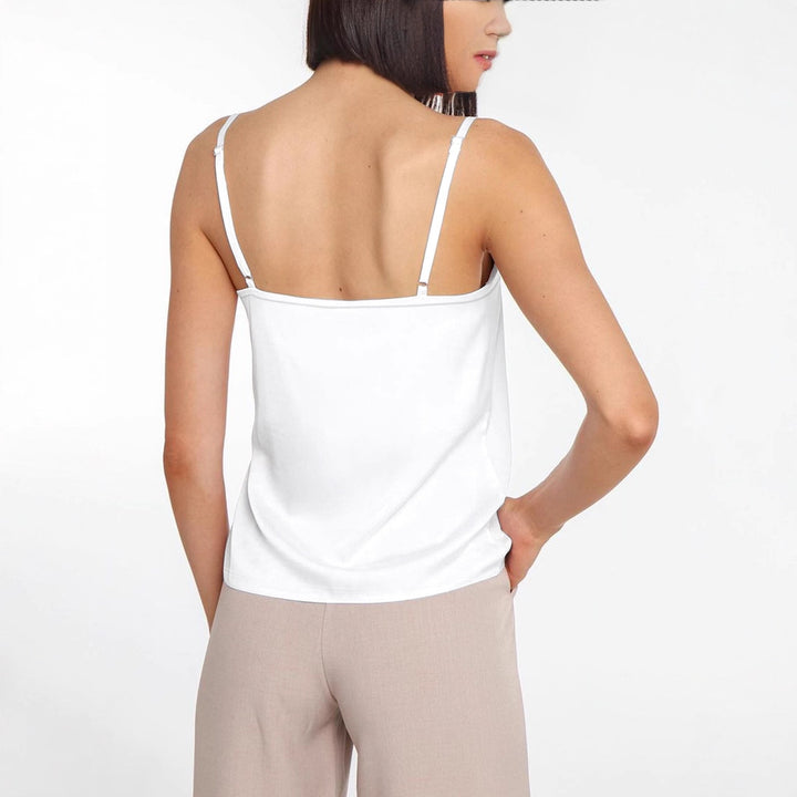Dame tanktop med elegant skæring og moderne skrift Skovae