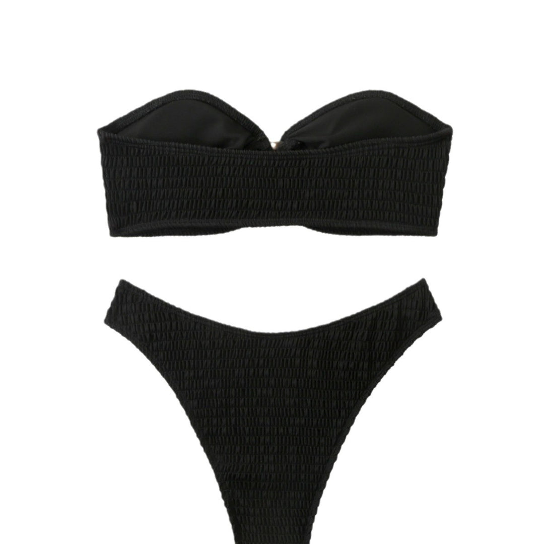 Dame Bandeau Bikini med stilfuld ring-detalje Stilla