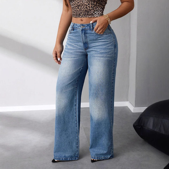 Dame bredskårede højredede jeans i en afslappet vintage stil Stilla