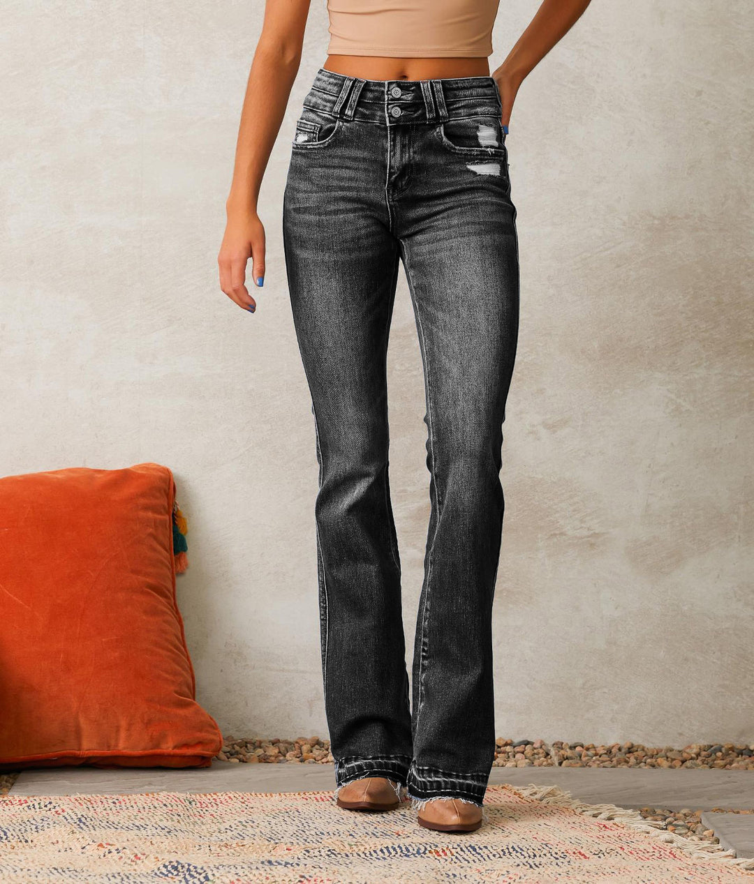 Dame høje taljejeans med afslappet bootcut snit Stilla