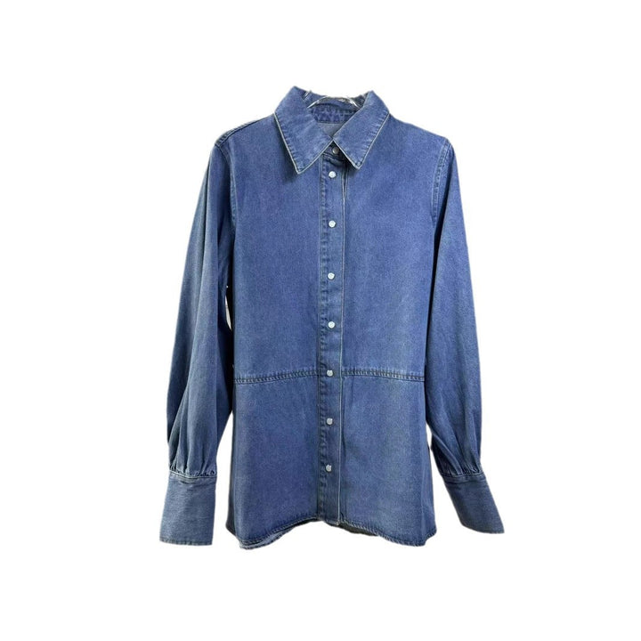 Dame Jeansjakke i afslappet oversized-snit med statement-print Stilla