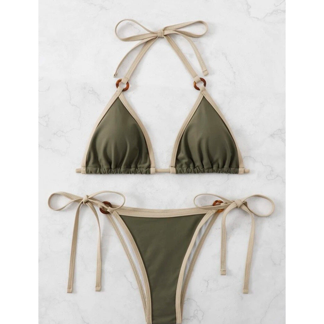 Dame Triangel-Bikini med justerbare bånd og elegante accenter Skovae