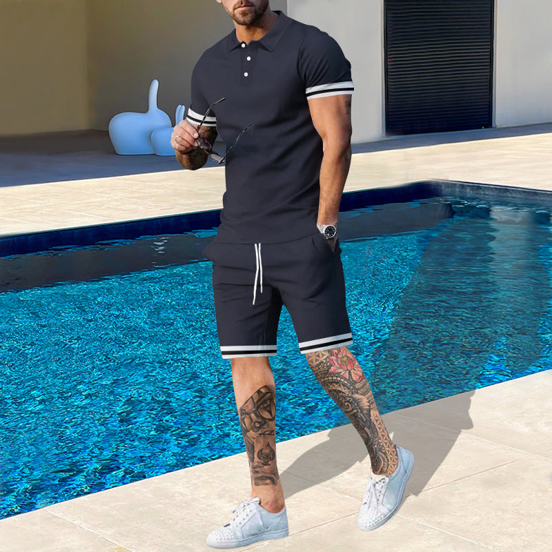 Herre Poloshirt og Shorts Sæt med sporty design og åndbar pasform Stilla
