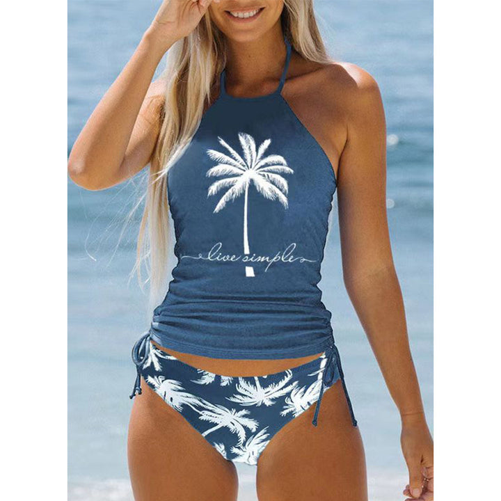 Dame trendy bikinisæt med palme-motiv Skovae