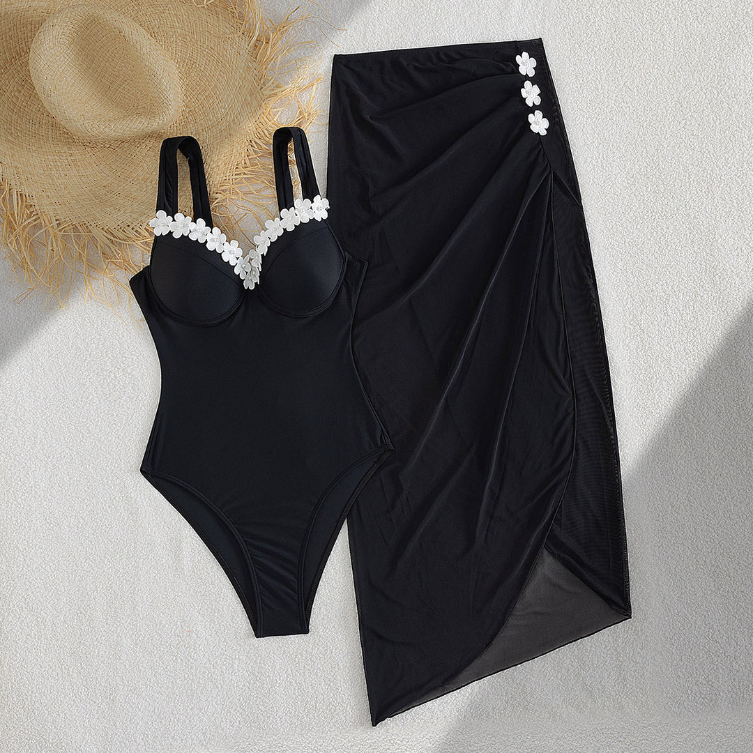 Dame Elegant One-Piece Swimsuit with Transparent Skirt Skovae