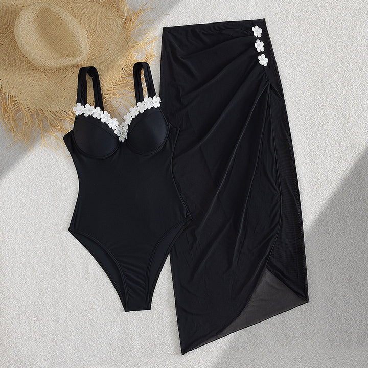 Dame Elegant One-Piece Swimsuit with Transparent Skirt Skovae