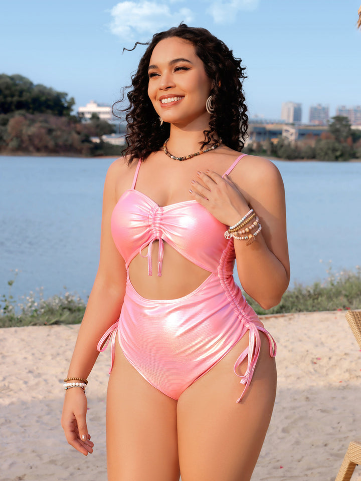 Dame One-Piece Badedragt med spændende Cut-Out og Rüschen Skovae
