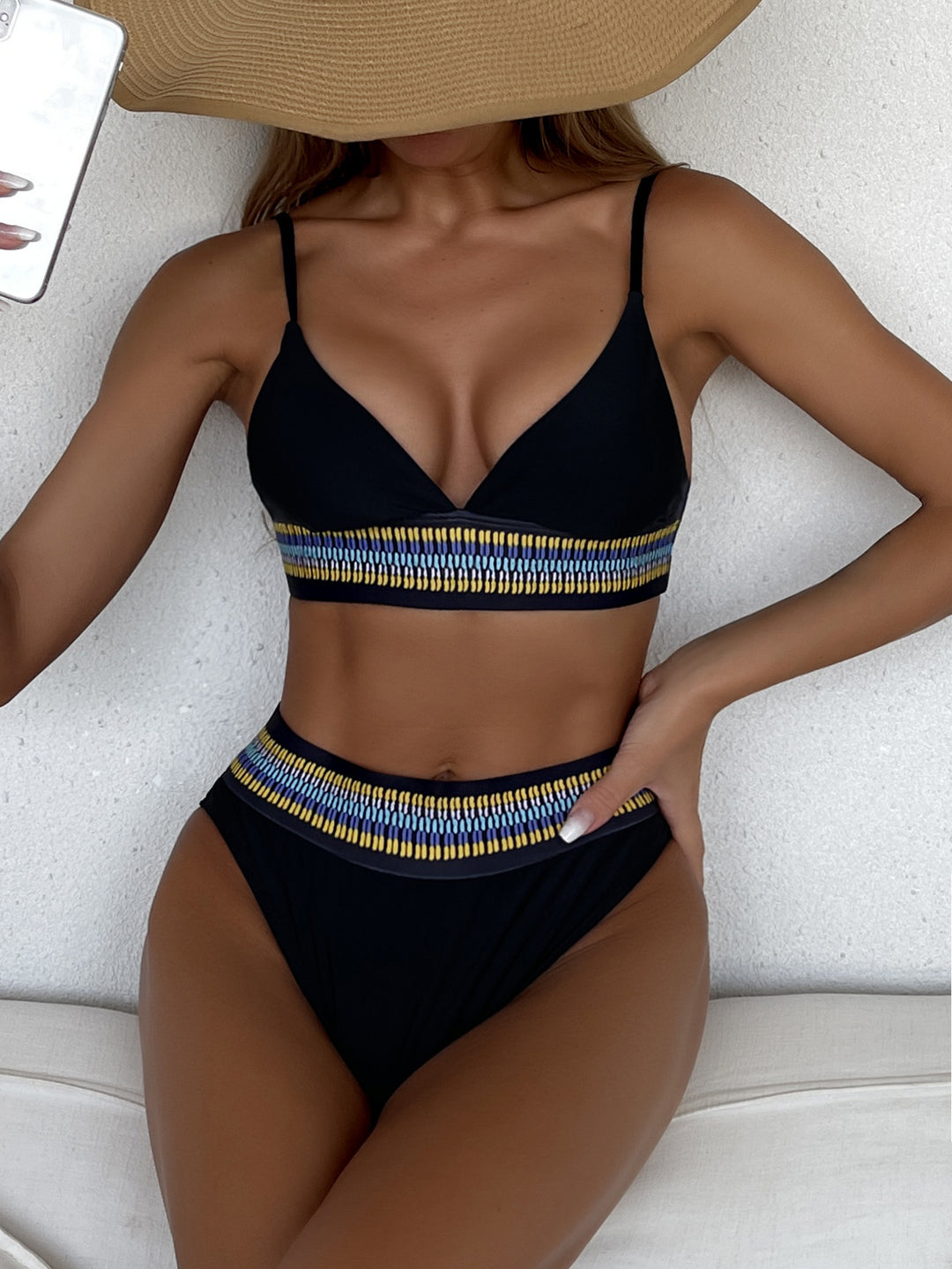 Dame bikini-sæt med høj talje og elastisk design Stilla