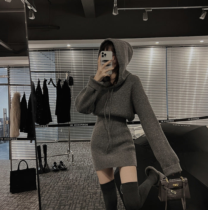 Kvinders hoodie kjole med en afslappet pasform og praktiske lommer