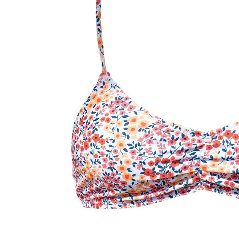 Dame To-delte Bikini-sæt med floralt design og moderigtigt knudedetalje Skovae