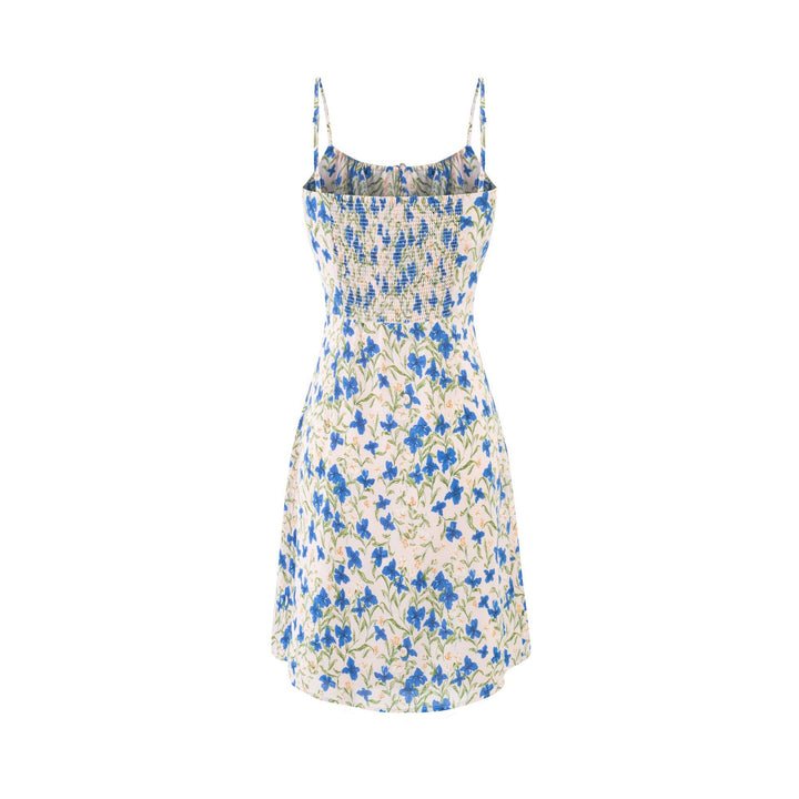 Dame sommerkjole med justerbare spaghetti-stropper og blomsterdesign Stilla