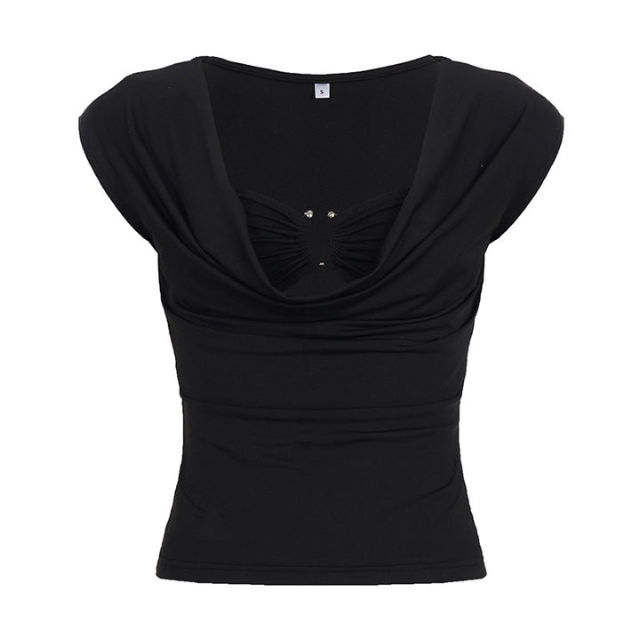Dame stilfuld og raffineret top med drapering Skovae