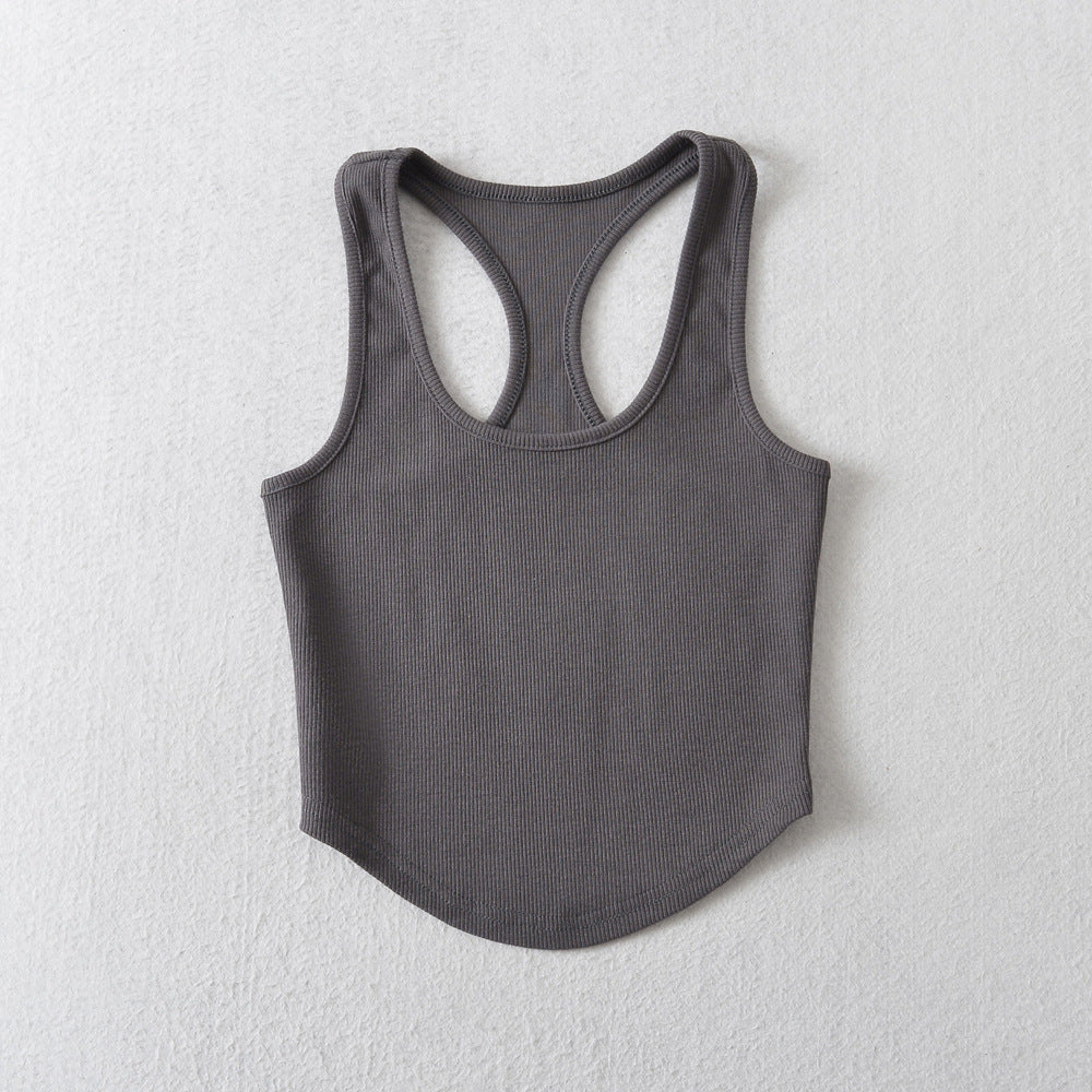Dame sporty tanktop med racerback og kvalitets ribstruktur Stilla