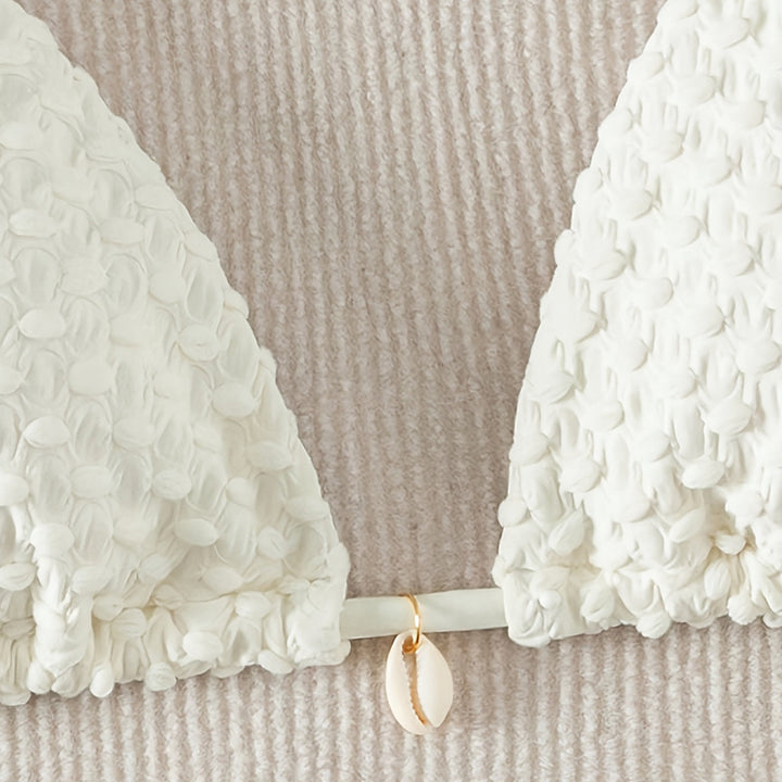 Dame triangel-bikini med raffineret strukturdesign Skovae