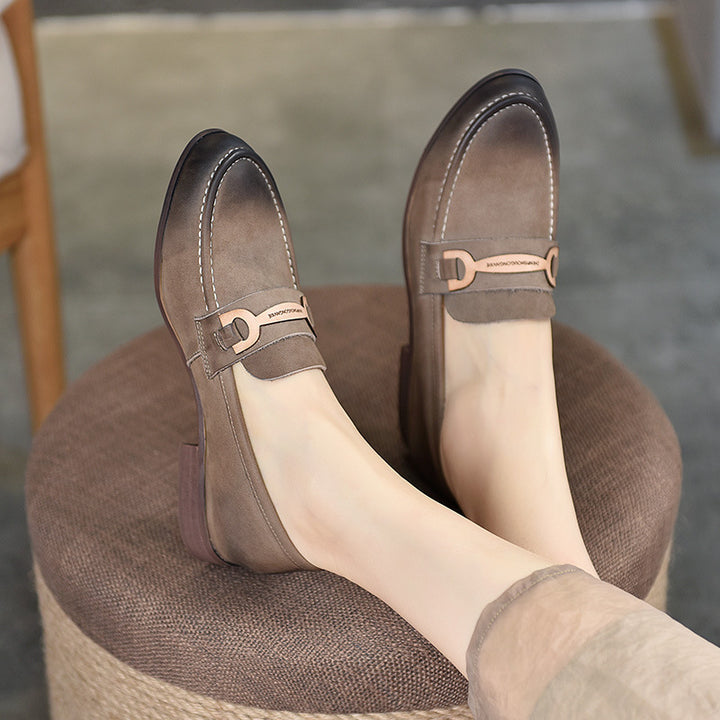 Dame Mokassin-Slipper i høj kvalitet læder med mode accent Stilla