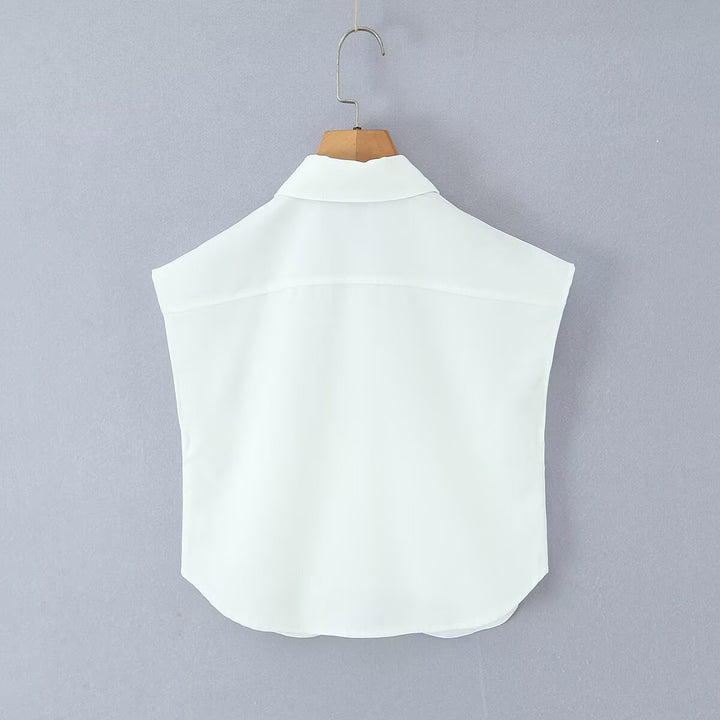 Dame Cropped Bluse med asymmetrisk Nederdel Skovae