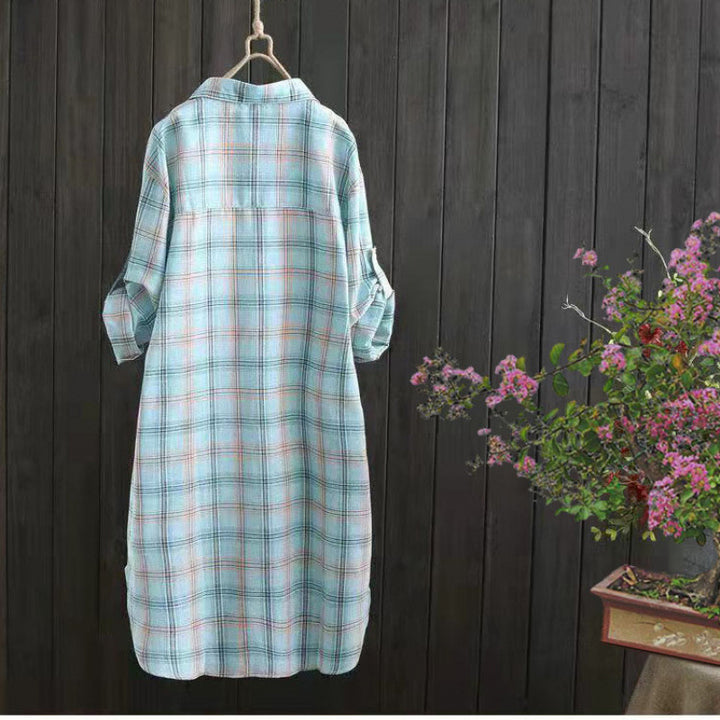 Damer letternettet ternet Button-Up-bluse Stilla