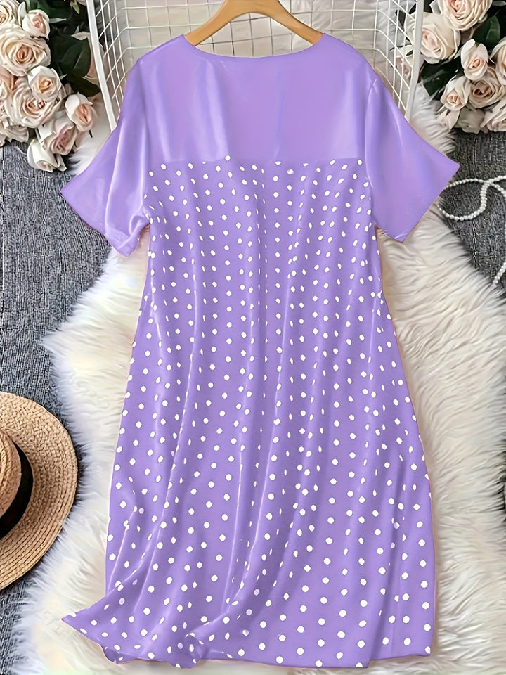 Dame Polka-Dot A-Linje Fritidskjole Stilla