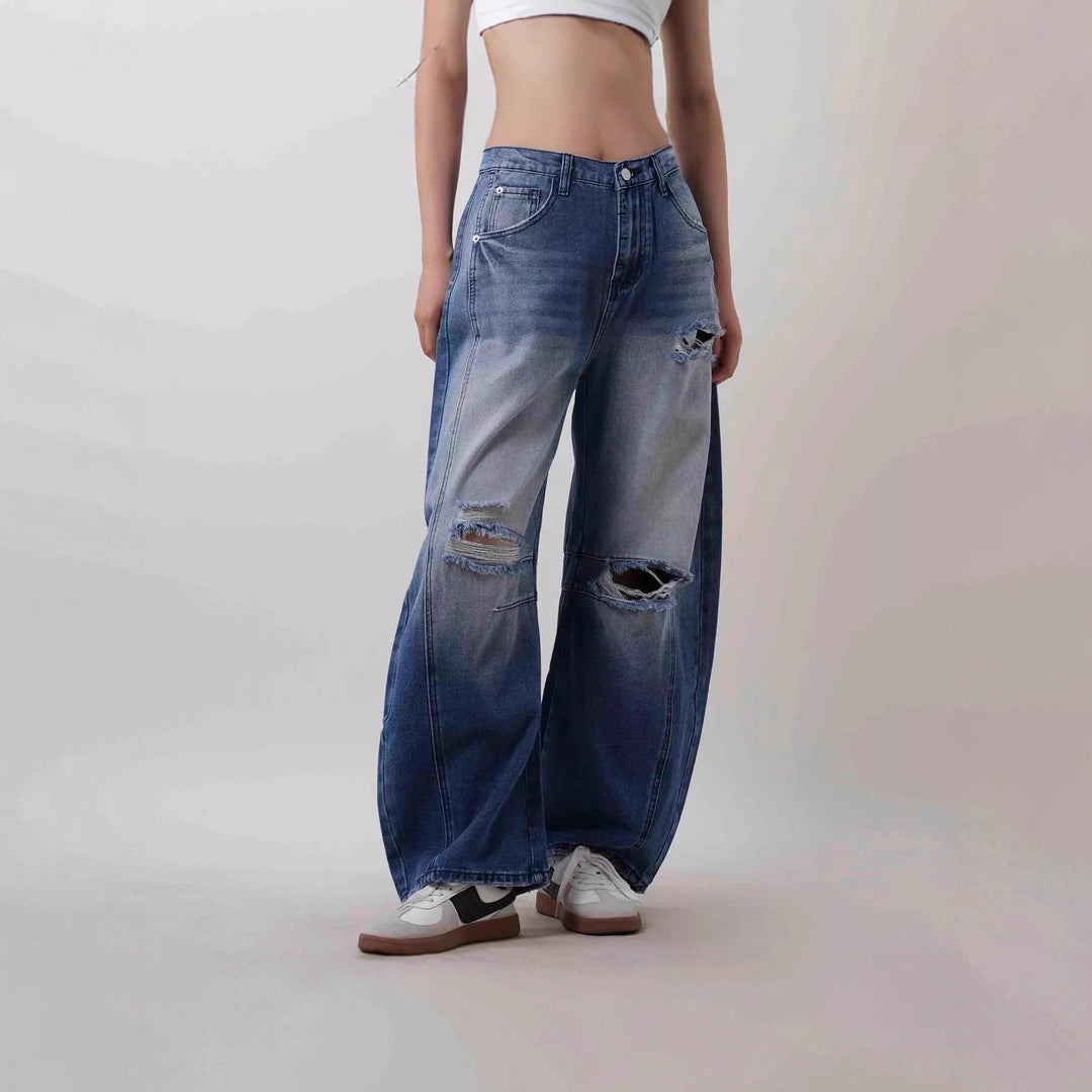 Dame løst snittet ødelagt jeans Skovae