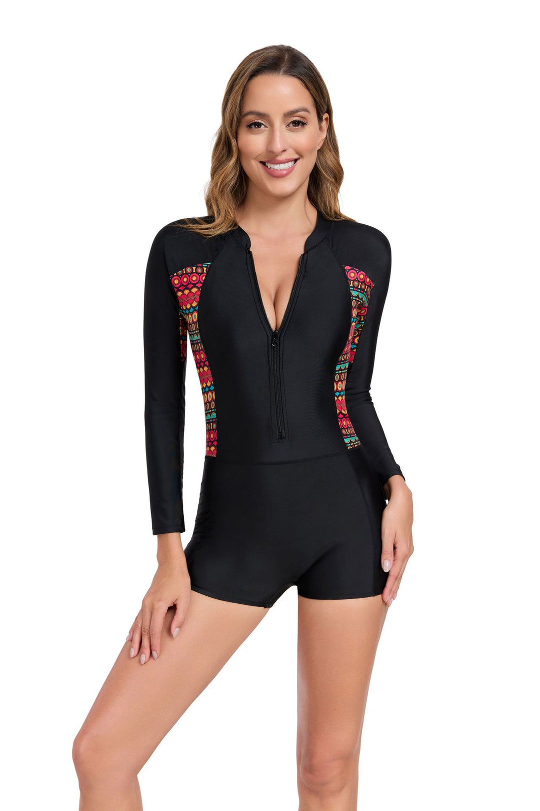 Dame Sporty Wetsuit med sidelæns farveblok mønster og lange ærmer Stilla