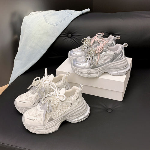 Dame Sporty Sneakers med unikt smykkedetalje og åndbart overmateriale Stilla