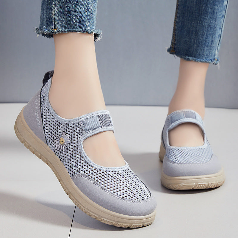 Dame Åndbare Mary Jane Sneakers med elastisk Rem Stilla