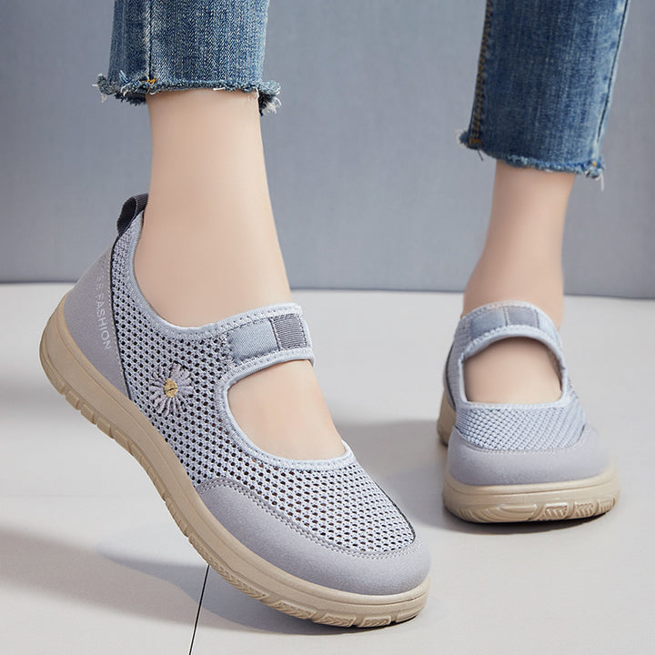 Dame Åndbare Mary Jane Sneakers med elastisk Rem Stilla
