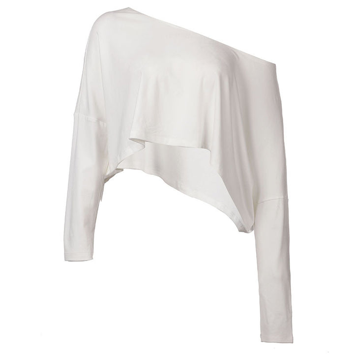 Damen asymmetrisches Crop-Oberteil mit lässigem Schnitt und weichem Stoff Skovae