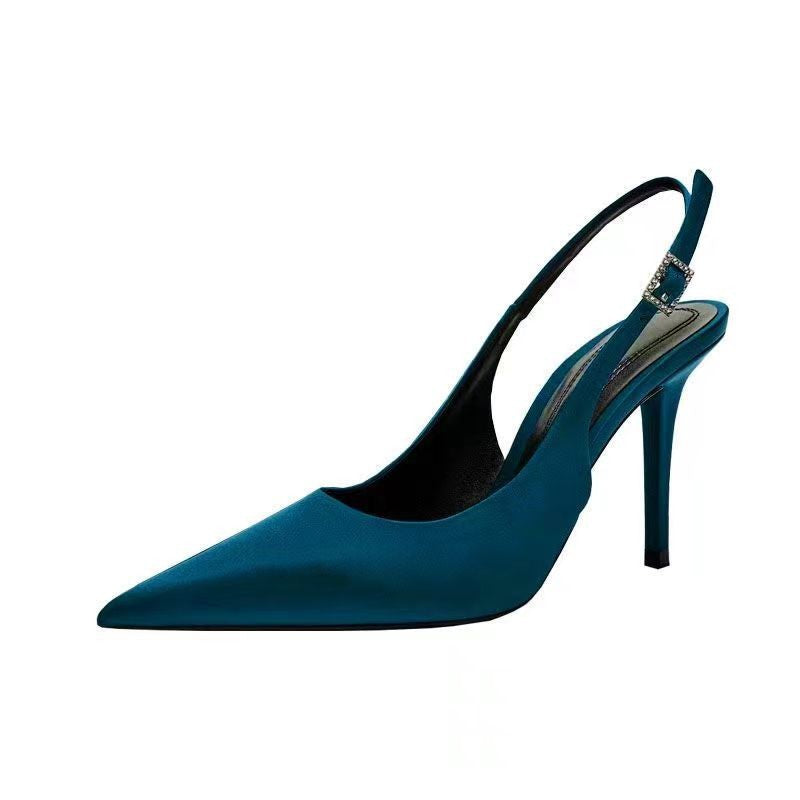 Dame Elegant Slingback Højhælede med smalt Ornamentbånd Stilla