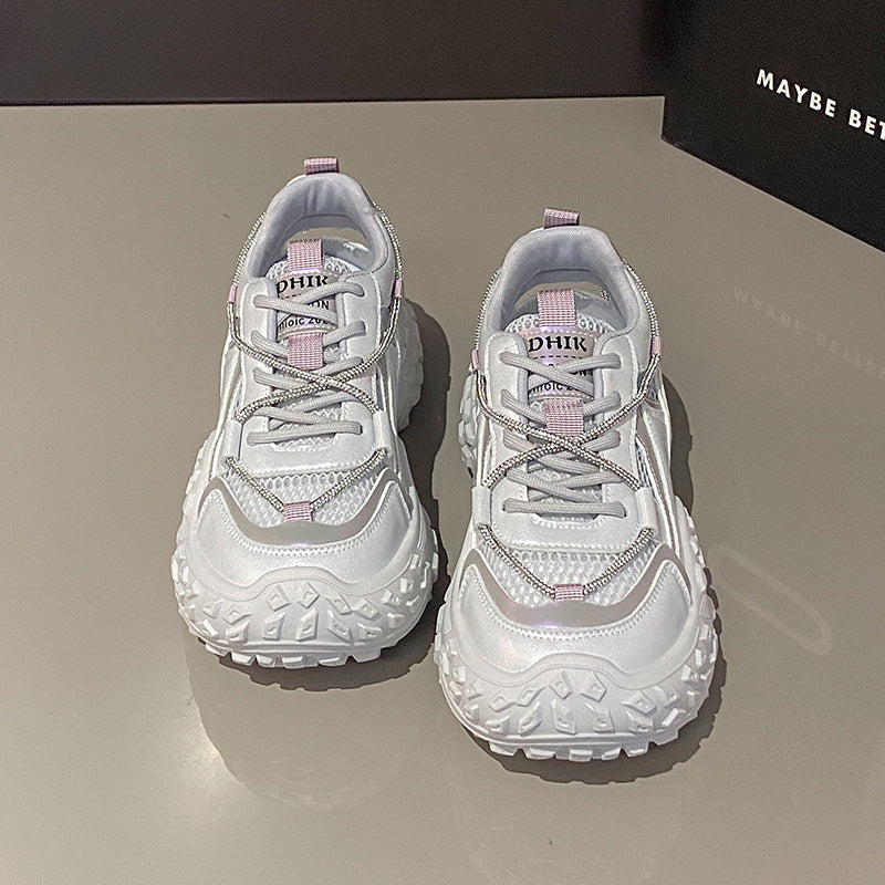 Dame Sporty Trekking-Sneakers med åndbart netstruktur og robust sål Stilla