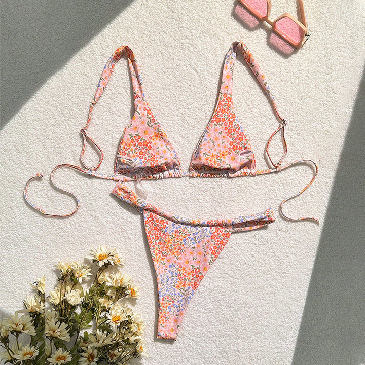 Dame Triangel-Bikini med legende blomsterdesign Skovae