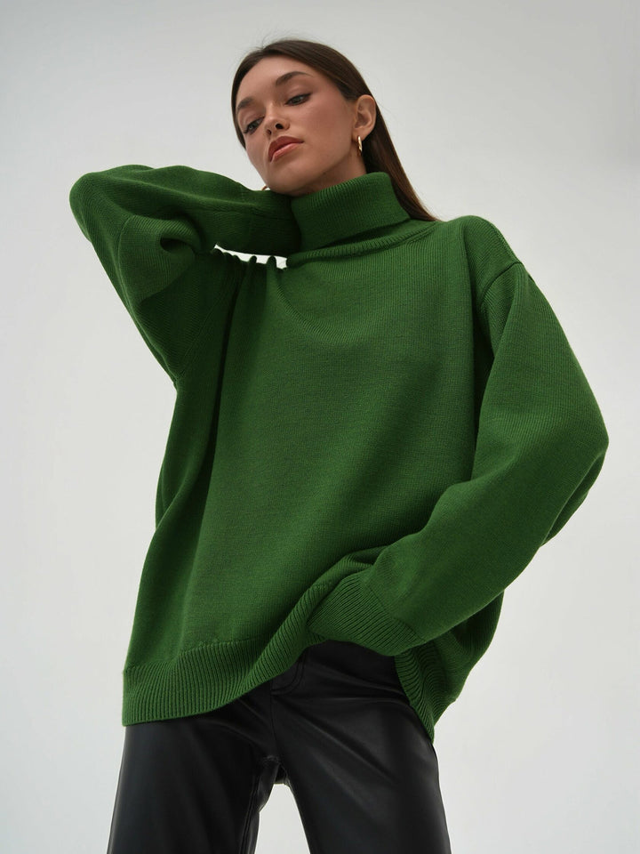 Dame Oversized Pullover med højstående krave Stilla