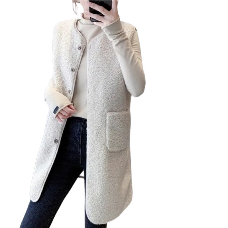 Damer Cozy Vest med trykknapper og sidelommer Skovae