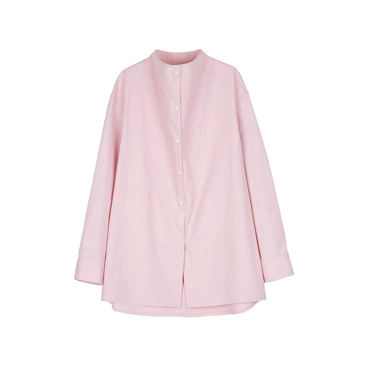 Dame moderne oversized-skjorte med ståkrave Stilla