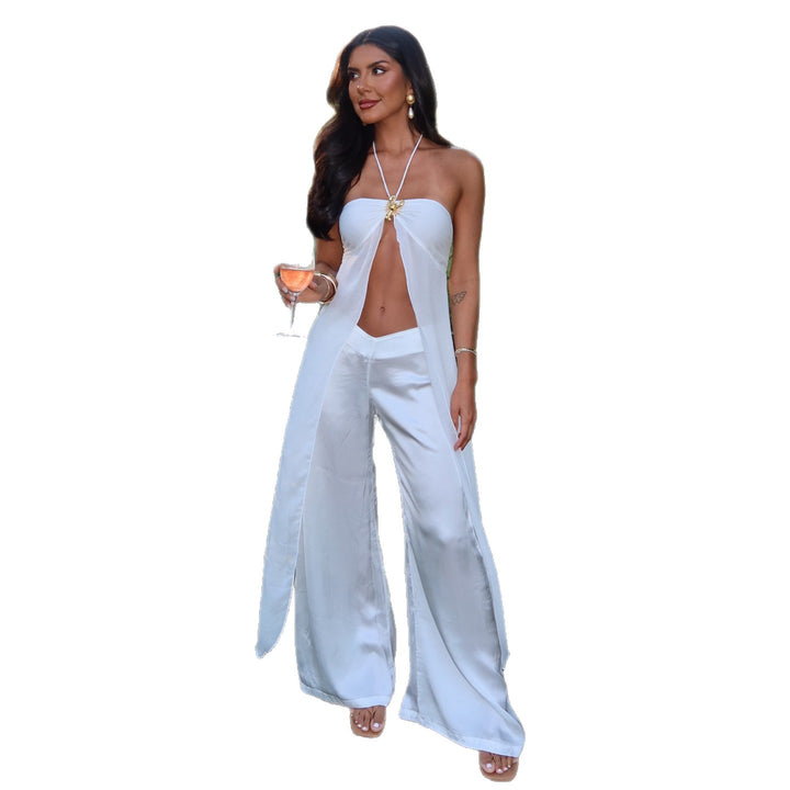 Kvindernes jumpsuit med elegant sideslids og tidløst design Skovae
