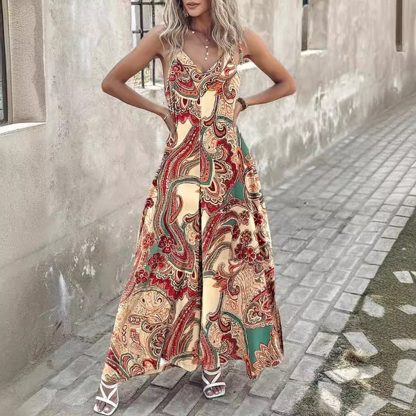 Dame Bohemian Paisley mønster Maxikjole Stilla